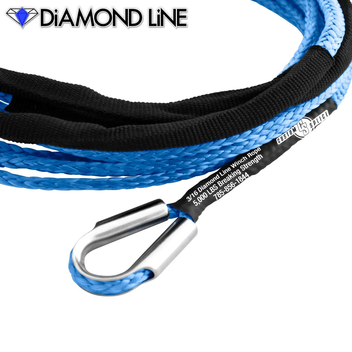 3/16" Extension - Diamond Line Winch Rope Custom Splice - Diamond Line