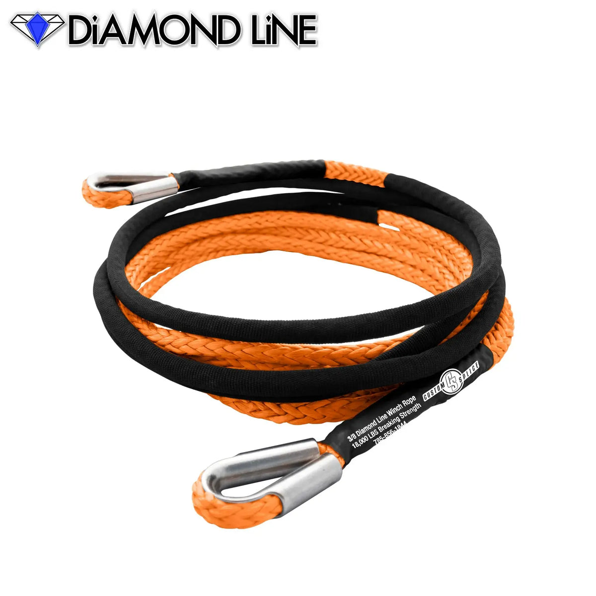 3/8" Extension - Diamond Line Winch Rope Custom Splice - Diamond Line