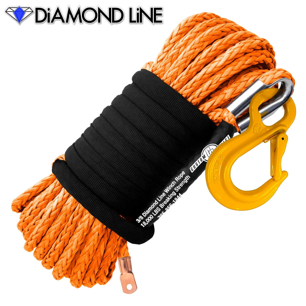 3/8" Main Line Winch Rope - Diamond Line Custom Splice - Diamond Line