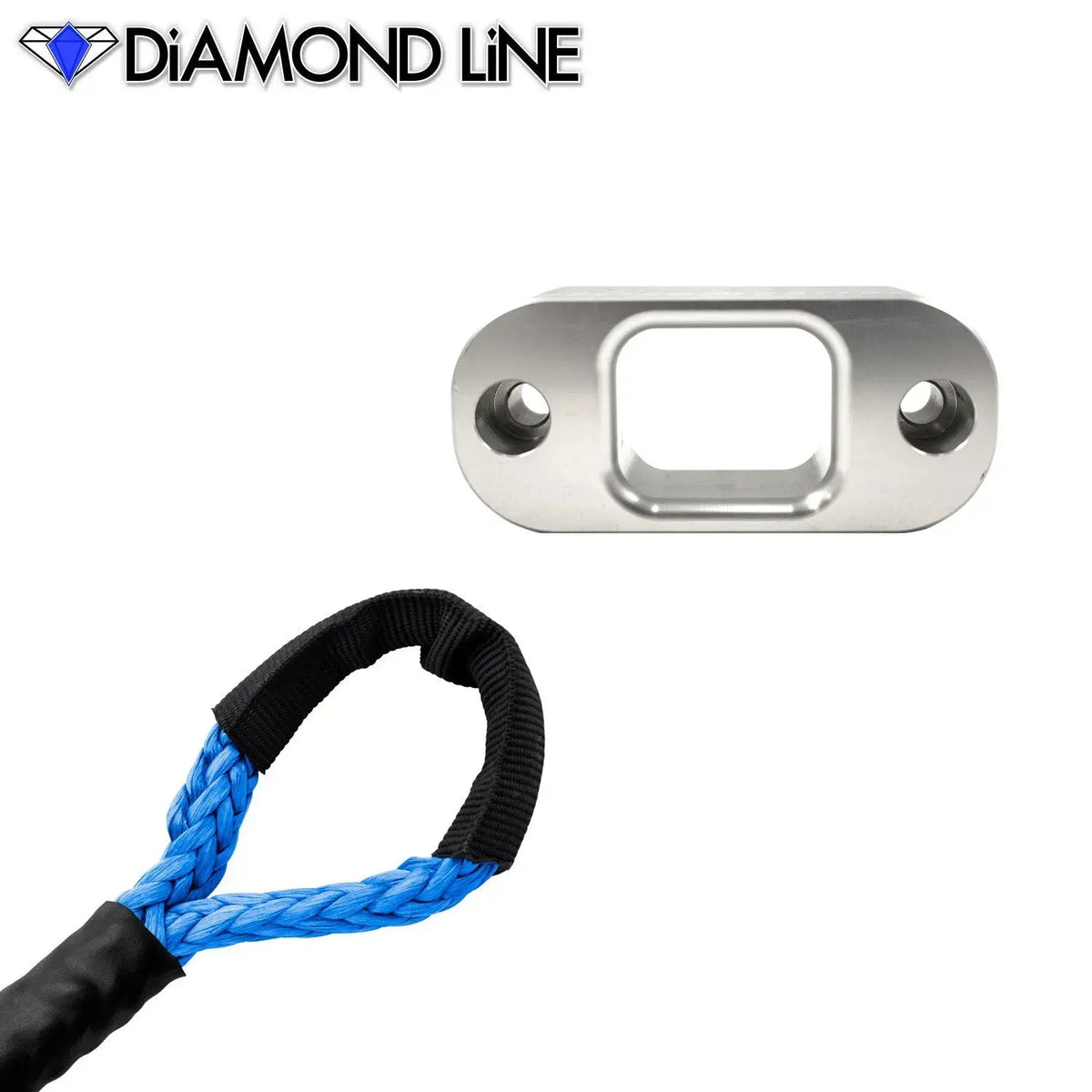 Custom Splice Warn PullzAll 1/4" x 15' Synthetic Winch Rope Conversion Kit Diamond-Blue-Silver-Soft-Eye Custom Splice