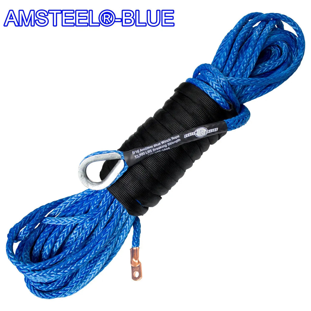 5/16 x 35 foot Main Line Winch Rope - AmSteel®Blue - Custom Splice