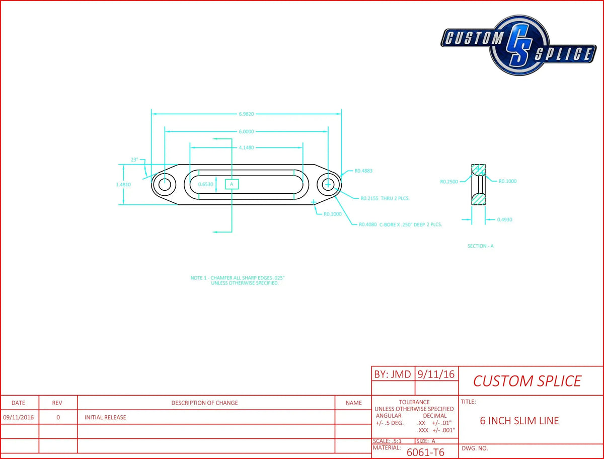 6" SlimLine Fairlead for SxS