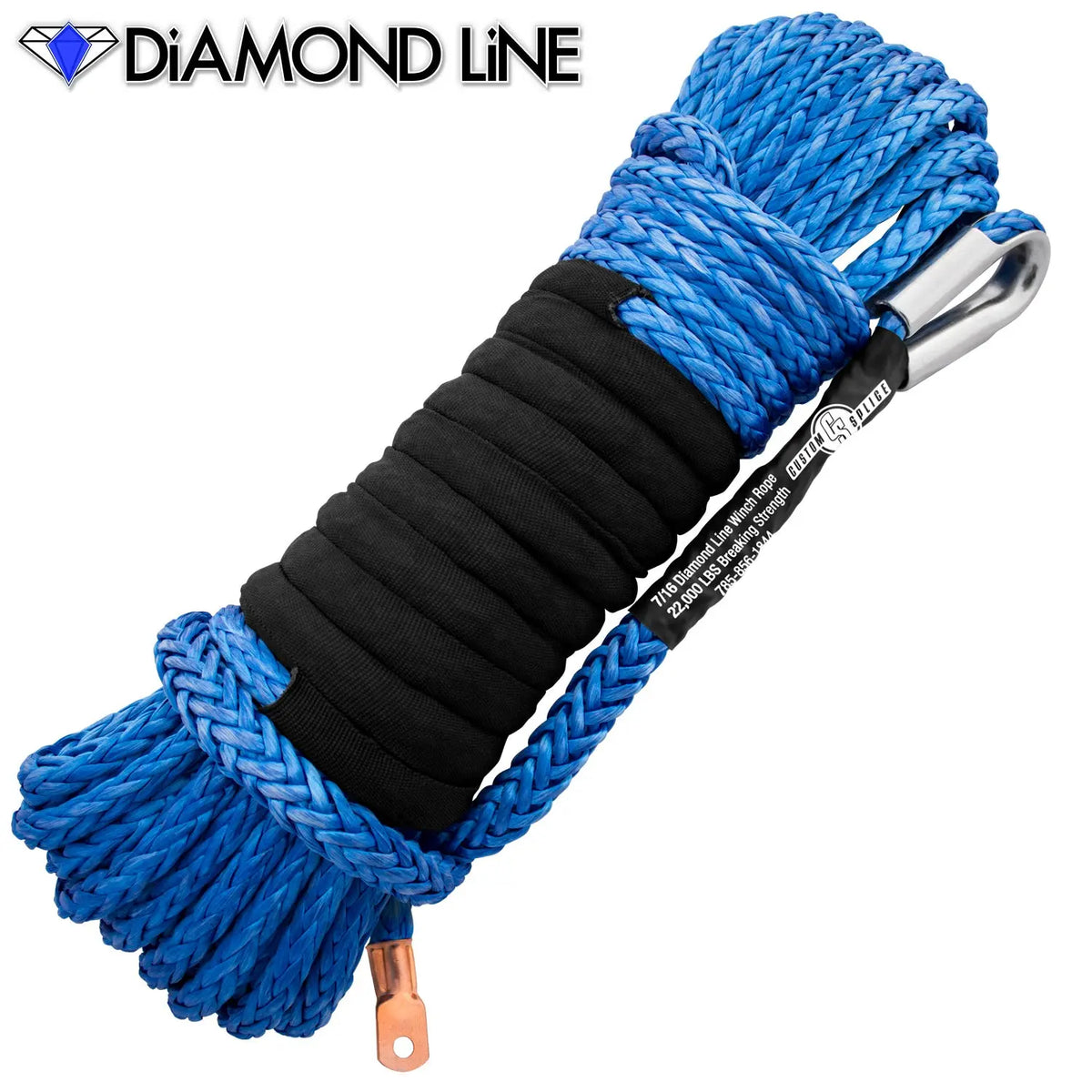 7/16" Main Line Winch Rope - Diamond Line Custom Splice - Diamond Line