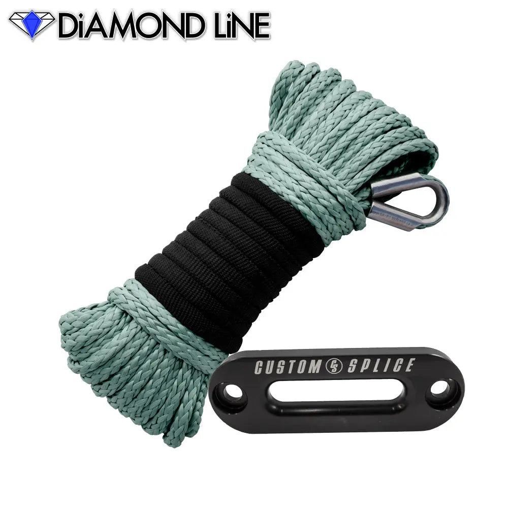 ATV Diamond Line Rope / Fairlead Bundle 3/16" X 50' Custom Splice - Diamond Line