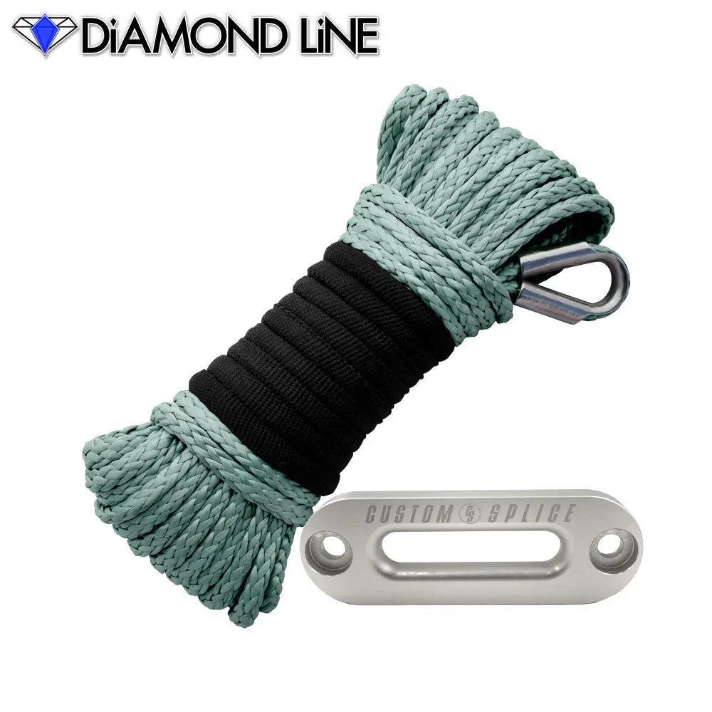 ATV Diamond Line Rope / Fairlead Bundle 3/16" X 50' Custom Splice - Diamond Line