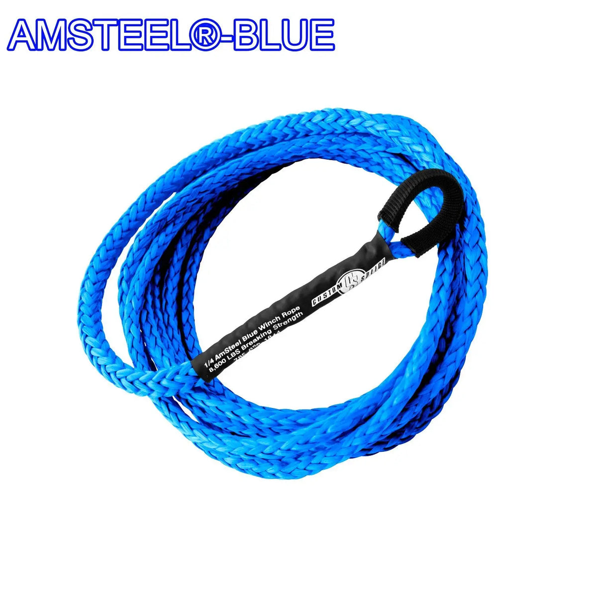 ATV UTV Snow Plow Lift Synthetic Winch Rope - AmSteel Blue Custom Splice - AmSteel Blue