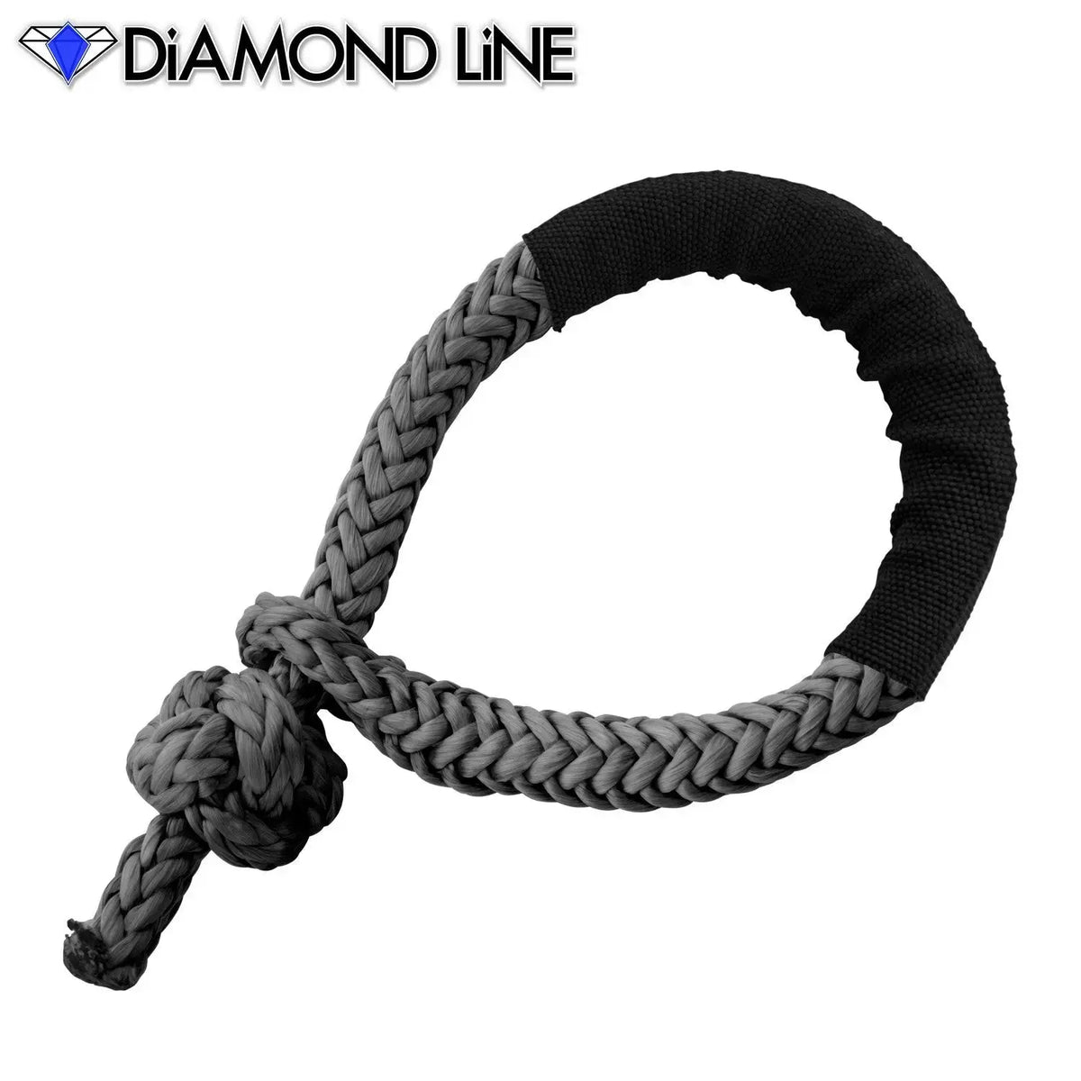 Soft Shackle - Diamond Line Synthetic Winch Rope 1-2-x-7.5-Gray Custom Splice