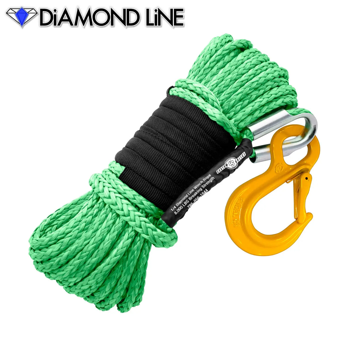 SxS UTV Diamond Line Rope / Fairlead Bundle 1/4" X 55' Custom Splice - Diamond Line