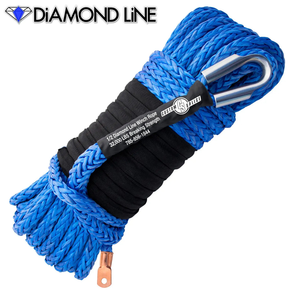 1/2" Main Line Winch Rope - Diamond Line Custom Splice - Diamond Line