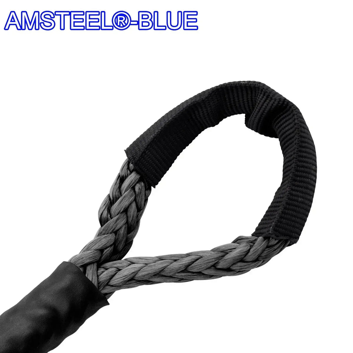 3/16" X 50' Main Line Winch Rope - AmSteel Blue Gray-Soft-Eye Custom Splice