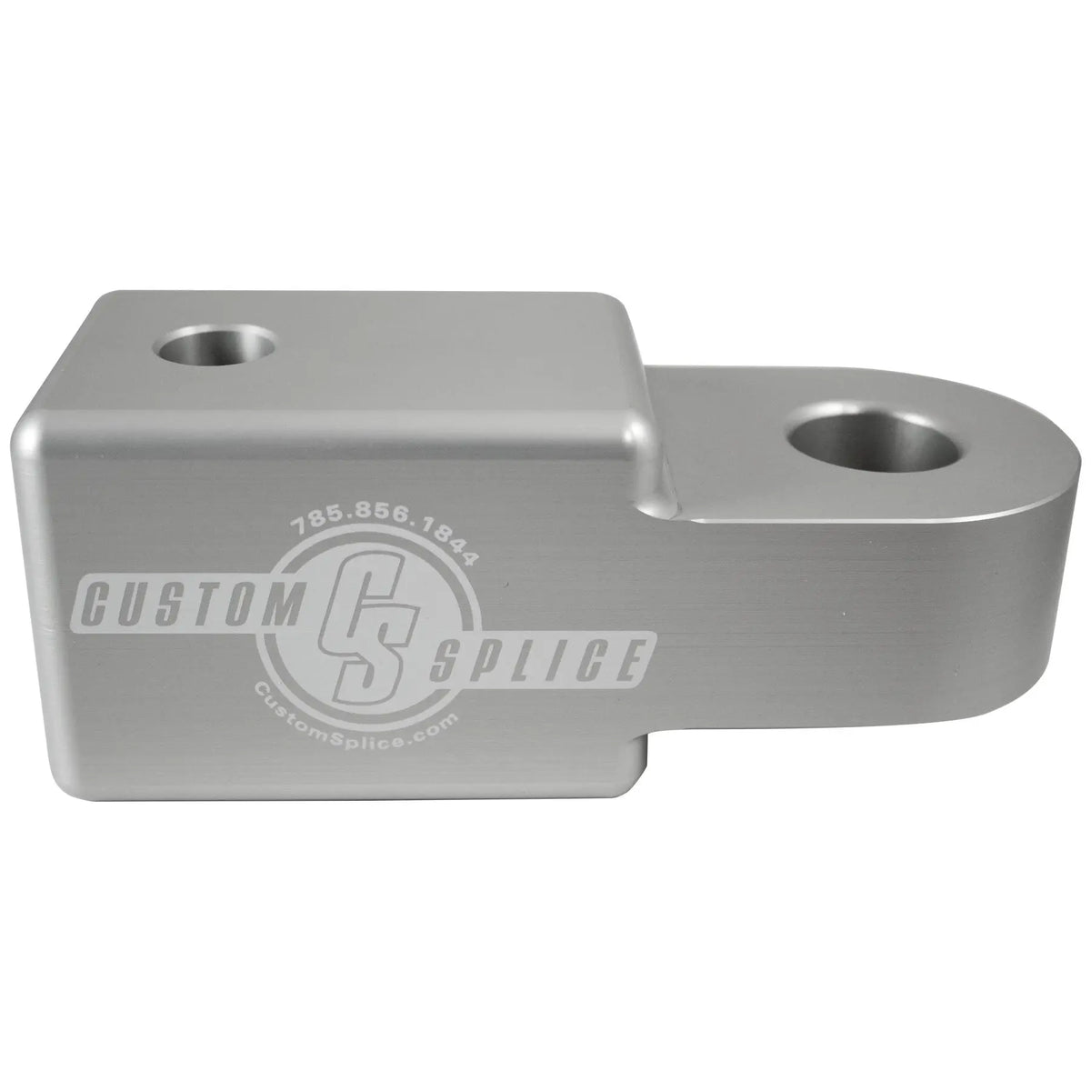 Silver 2 1/2" Hitch Receiver Shackle Adapter - Side View.