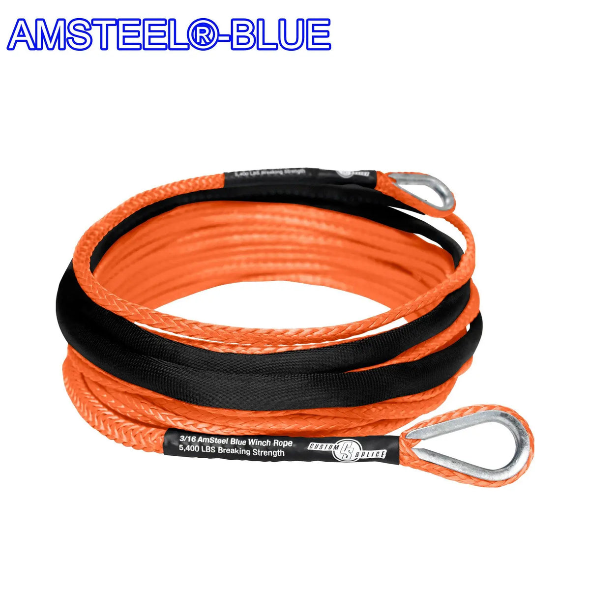 3/16" Extension - AmSteel®Blue Winch Rope Custom Splice - AmSteel Blue