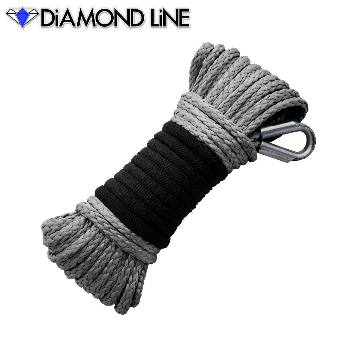 3/16" x 50' Diamond Line Winch Rope Mainline - Gray.