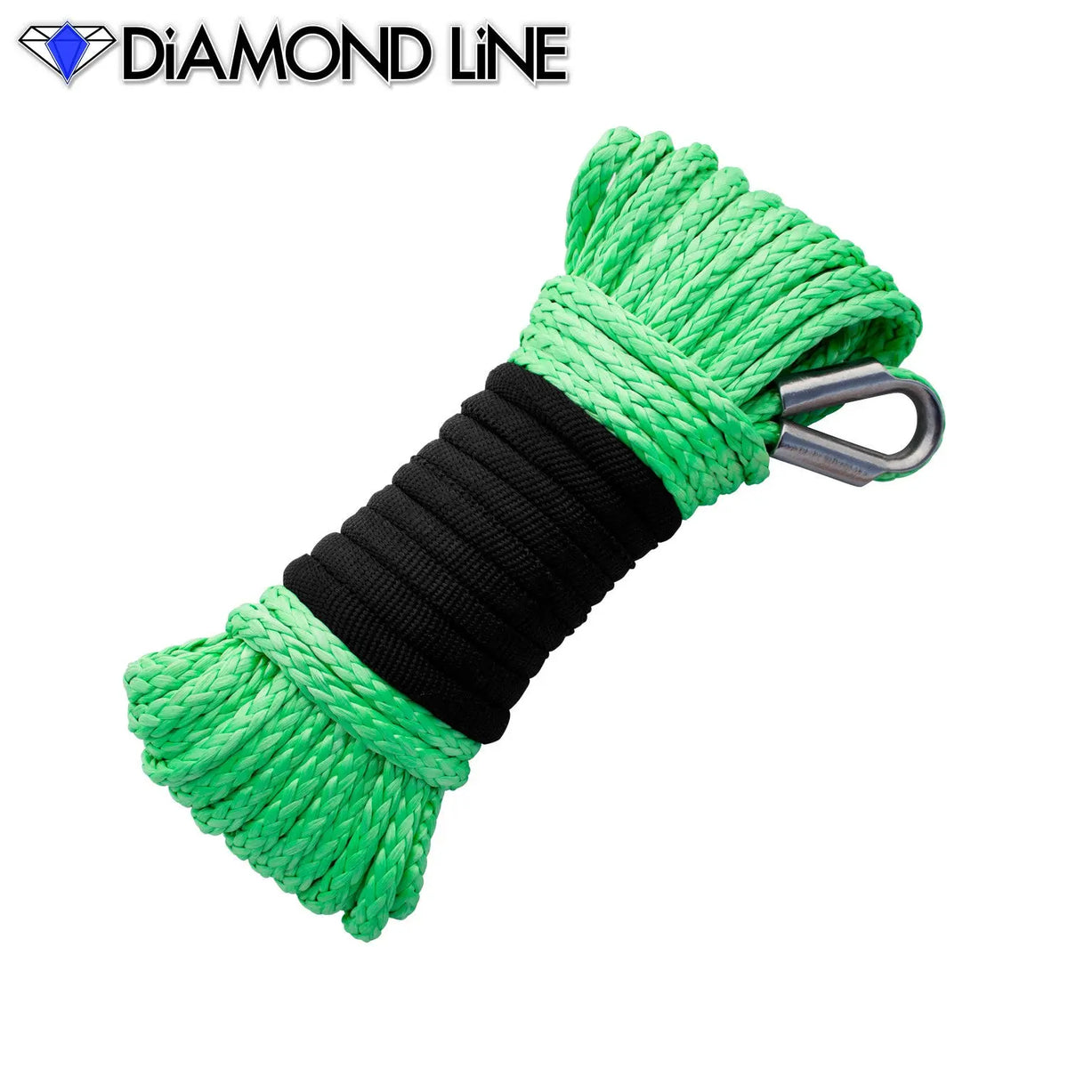 3/16" x 50' Diamond Line Winch Rope Mainline - Bright Green.