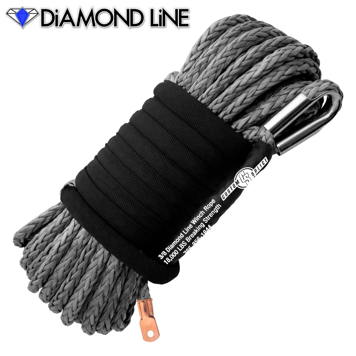 3/8" Main Line Winch Rope - Diamond Line Custom Splice - Diamond Line