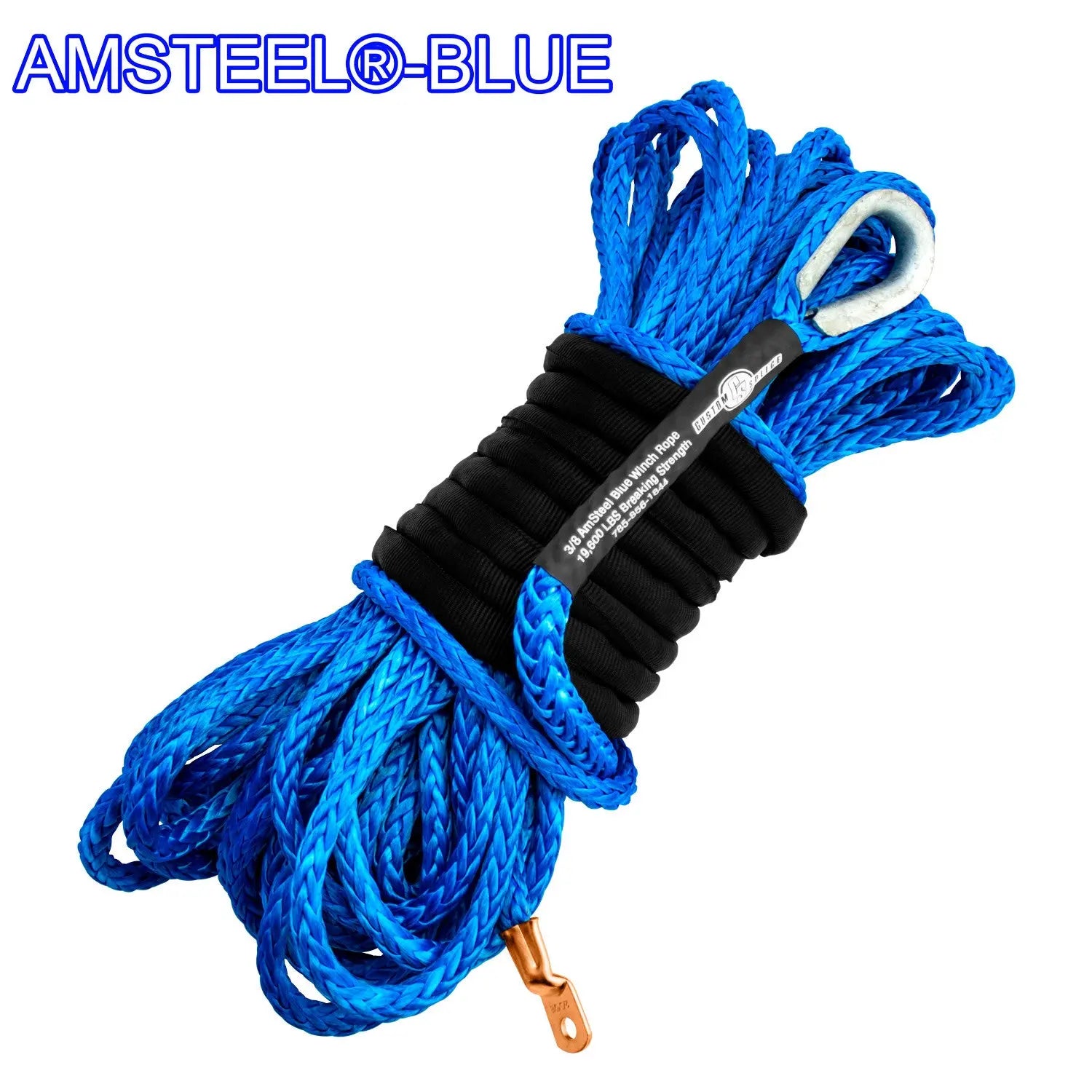 1/2' Amsteel Blue Synthetic Rope Winch Cable with Self Locking Hook