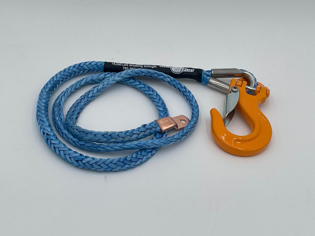 Orange Poser Rope 3/8x5 foot with Hook