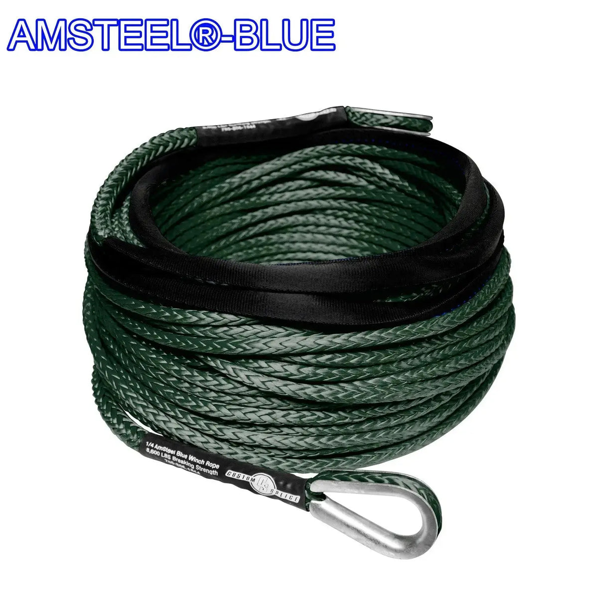 1/4" Extension - AmSteel Blue Winch Rope OD-Green-100-Standard-Thimbles Custom Splice