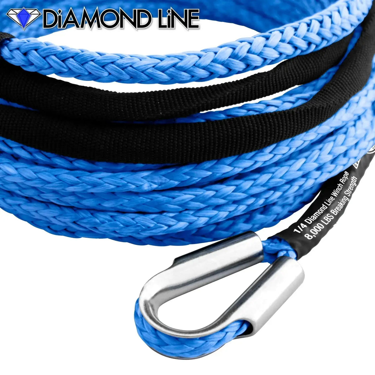 1/4" Extension - Diamond Line Winch Rope  Custom Splice
