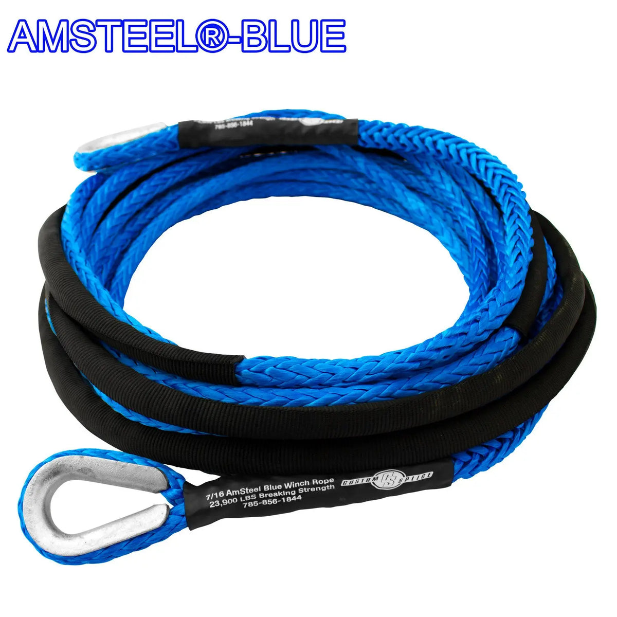 7/16" Extension - AmSteel Blue Winch Rope Custom Splice - AmSteel Blue