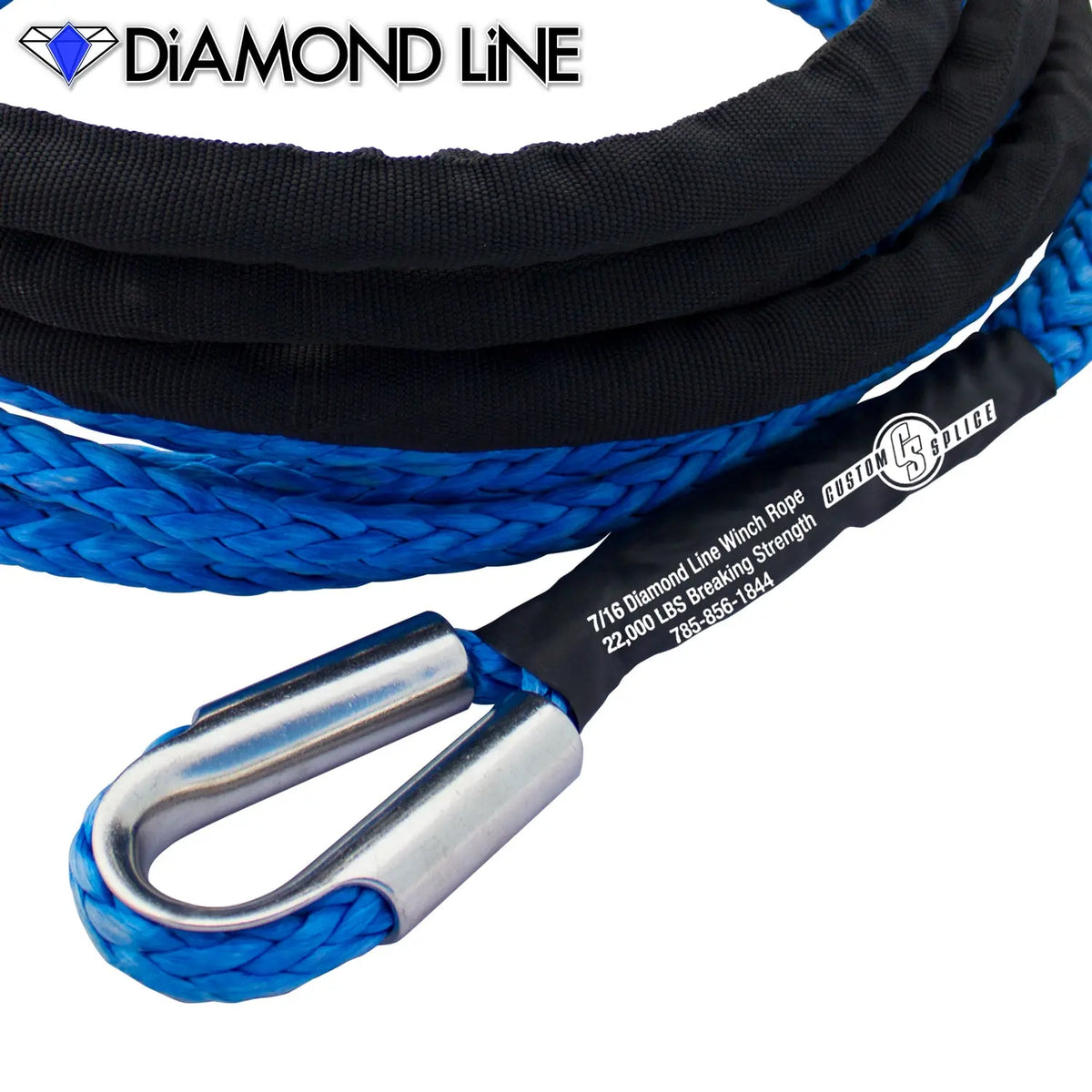 7/16" Extension - Diamond Line Winch Rope Custom Splice - Diamond Line