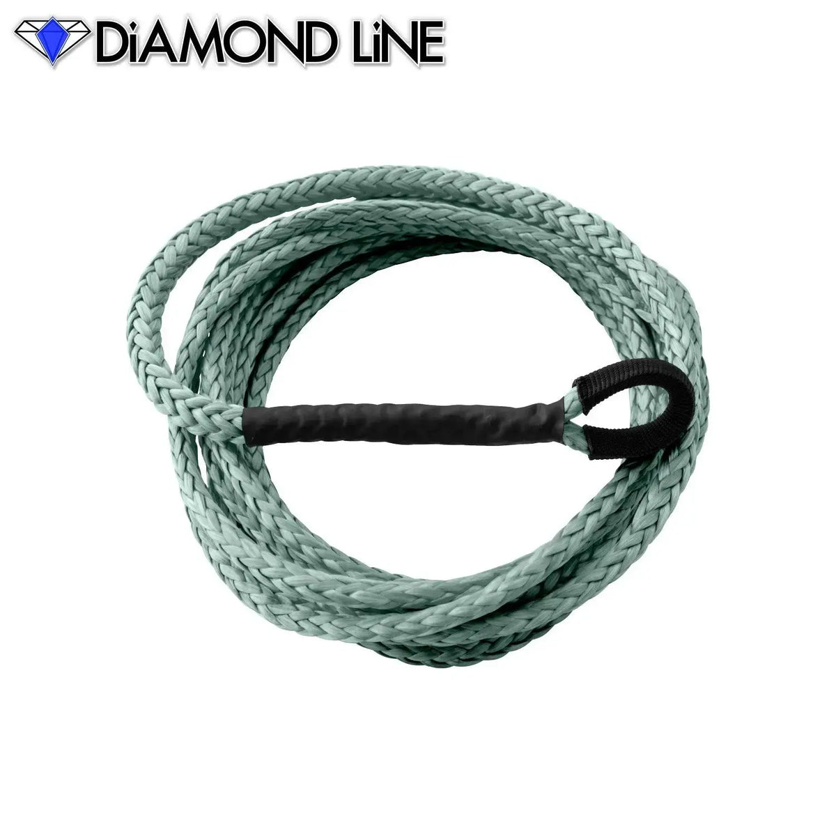 ATV UTV Snow Plow Lift Synthetic Winch Rope - Diamond Line Dark-Pewter-1-4-X-12-Standard-Fused-Cut-Rope-End Custom Splice