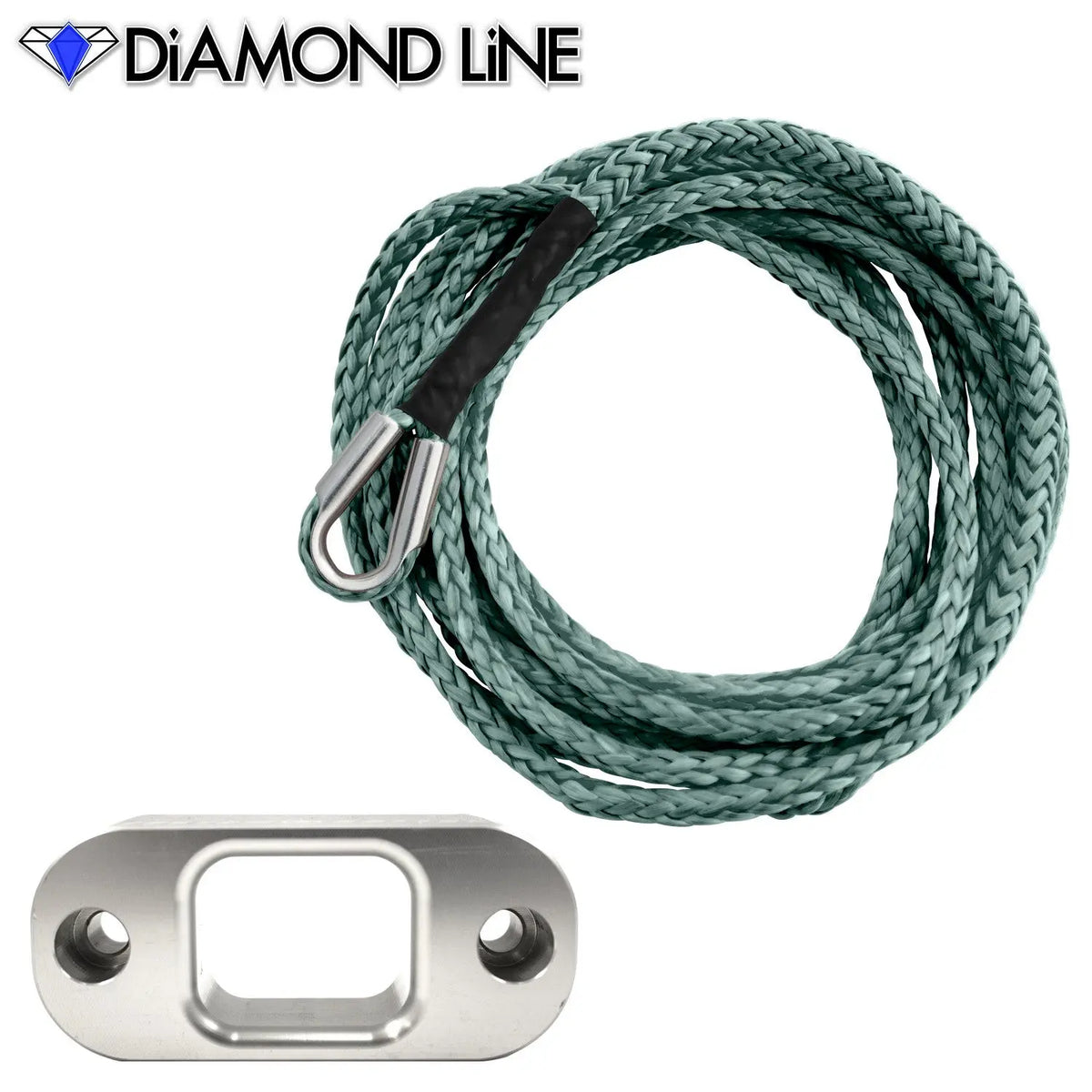 *CUSTOM* 3/16" X 20' - Custom Splice PullzAll Synthetic Winch Rope Conversion Kit Custom Splice - Diamond Line