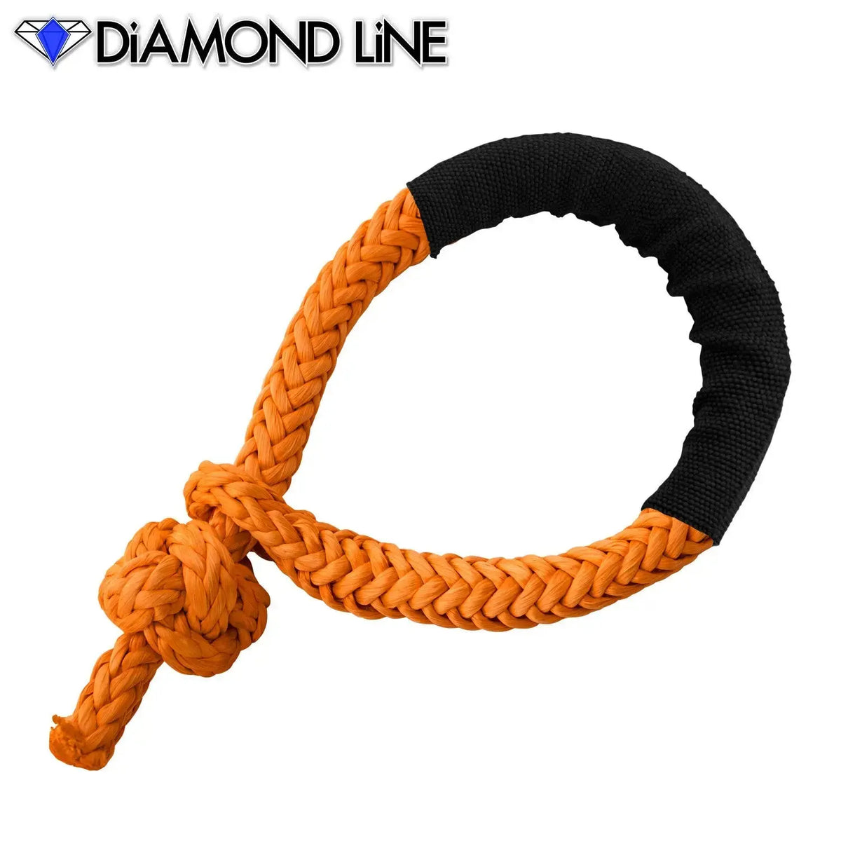 Soft Shackle - Diamond Line Synthetic Winch Rope 1-2-x-7.5-Orange Custom Splice
