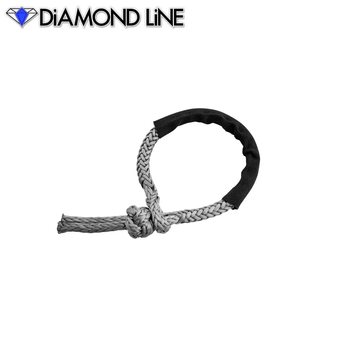 Soft Shackle - Diamond Line Synthetic Winch Rope 1-4-x-5.5-Gray Custom Splice