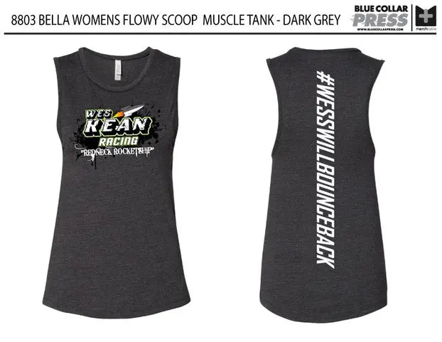 Wes Kean Fundraiser Women's Racer Back Tank Shirt Custom Splice